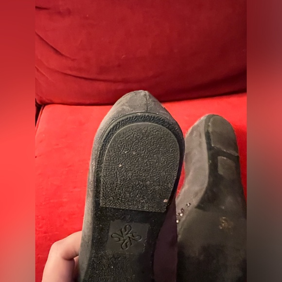 BLACK VERA WANG BALLET FLATS WITH RHINESTONES - Picture 3 of 5